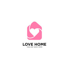 love home logo simple line logo template vector illustration - Vector
