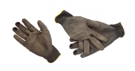 set of hand glove for garden work isolated on white