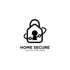 Home Secure logo simple line logo template vector illustration - Vector