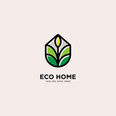 Nature Home logo simple line logo template vector illustration - Vector