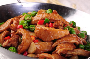 fried chicken with vegetables
