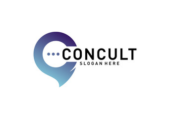 Business Consulting Logo Concept. App Chat Talk Bubble Logo Vector. Icon Symbol