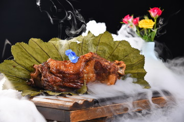 grilled meat and vegetables