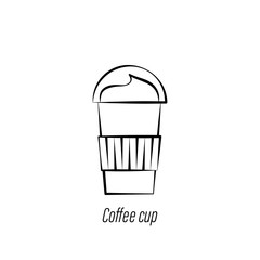 coffee cup hand draw icon. Element of coffee illustration icon. Signs and symbols can be used for web, logo, mobile app, UI, UX