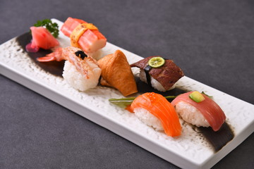 sushi on a plate