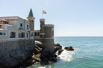 Castelo Wulff em Viña del Mar, Chile - obrazy, fototapety, plakaty