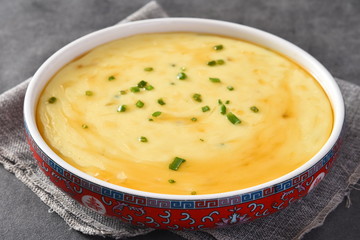 creamy mushroom soup in a bowl