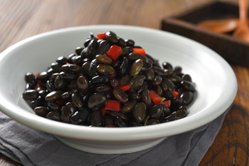 bowl of black olives