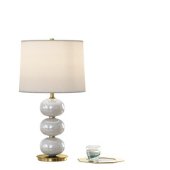 Table lamp with lampshade on a white background 3d
