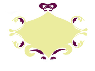 Watercolor frame with rich patterns, curls and monograms with space for any text.