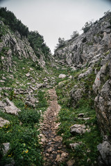 Fototapeta na wymiar Backpacking in Durmitor National Park in Montenegro