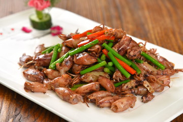 grilled meat and vegetables