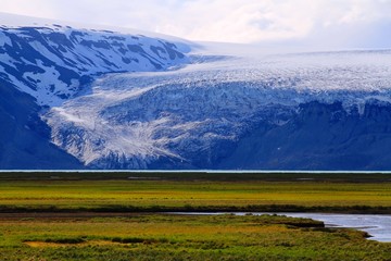 Langjokull glacier, View frim Hvitarnes Hut, Iceland