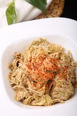 spaghetti with meat and vegetables