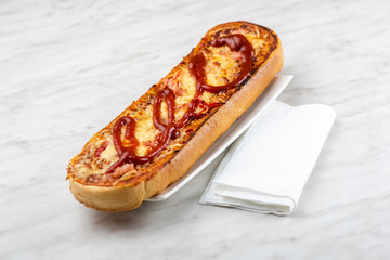 cheese sandwich and ketchup