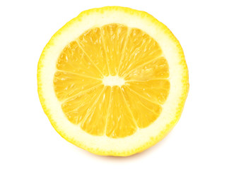 sliced lemons isolated on white background.