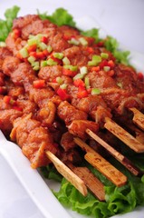 grilled meat and vegetables on plate