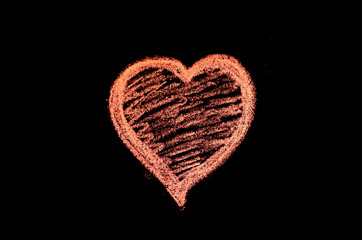 hand drawn heart on chalk board