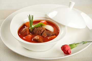 soup with meat and vegetables