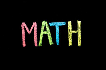 math drawn on chalkboard