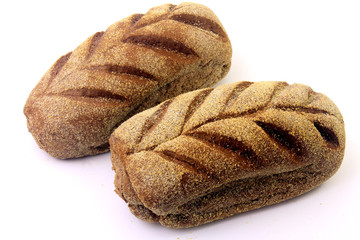Roasted Australian bread loaf on white background. Traditionally this bread is made with chocolate...