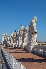 Statues (11 apostles) on the roof of St. Peter's Basilica,(san pietro plaza) Vatican