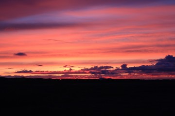 sunset in Iceland  highlands