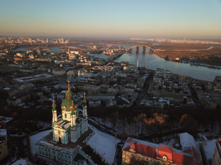 Aerial flyover of Saint Andrew's Church.