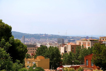 Obraz premium Aerial view of Barcelona from Park Güell.