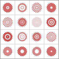 Design elements set. Abstract circle geometric patterns.