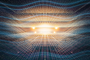 Beautiful abstract cascading light elements with a spiritual feeling