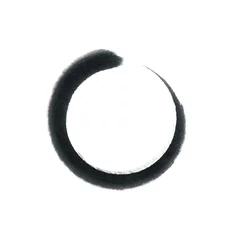 Fotobehang Zen Circle brush stroke frame isolated on white background  for crea  © freebreath
