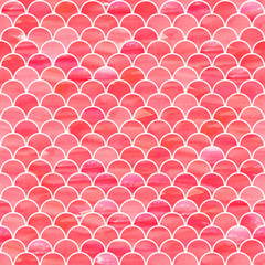 Seamless pattern. Scales with watercolor texture.