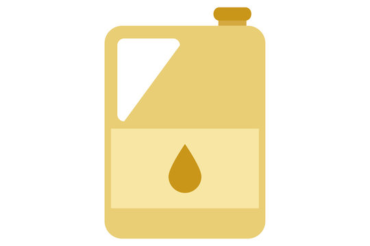 Garrafa amarilla de aceite o gasolina.