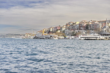 Fototapeta premium Fatih Sultan Mehmet Bridge in Istanbul
