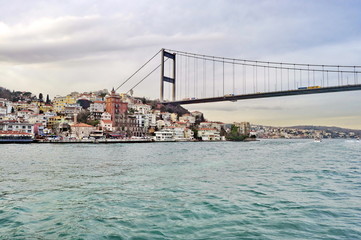 Fototapeta premium Fatih Sultan Mehmet Bridge in Istanbul