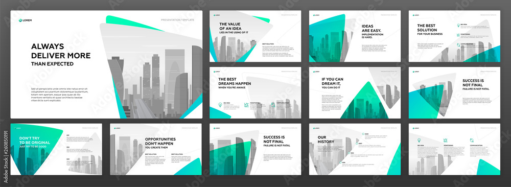 Canvas Prints keynote presentation templates set. use for modern powerpoint presentation background, brochure cove
