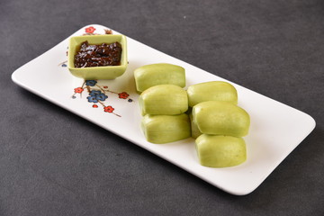 avocado and olives on plate