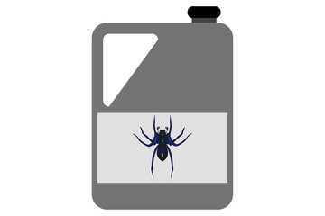 Garrafa negra con insecticida. 