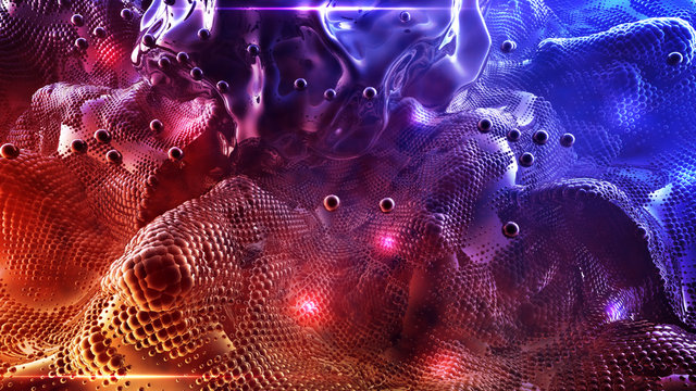 abstract background with molecules and atoms
