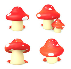 Set of mushrooms