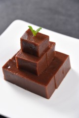 pieces of chocolate on a plate