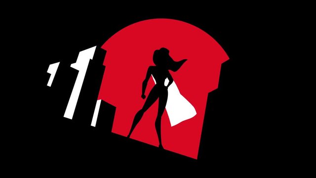 Superheroine Background Symbol Animation