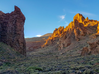 Beautiful scenery of caldera of Teide volcano in San Roques de Garcia, Tenerife. Spain