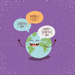earth character with speech bubbles