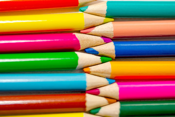Fototapeta premium Close up color pencils isolated on white background.
