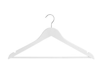 Empty hanger on white background. Wardrobe accessory