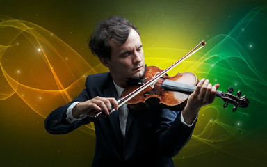 Serious classical violinist with fabled sparkling wallpaper
