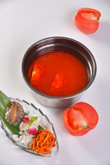 tomato soup in a pot