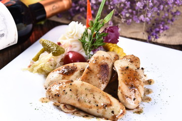 grilled steak with vegetables